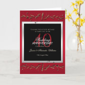 Carte Elégant Ruby Gemstones 40e anniversaire de Mariage (Fleur jaune)
