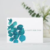 Carte Élégant Rustique Eucalyptus Feuille certificat cad (Debout devant)