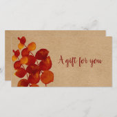 Carte Élégant Rustique Eucalyptus Feuille certificat cad (Devant / Derrière)