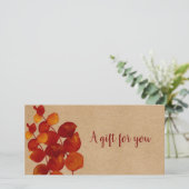 Carte Élégant Rustique Eucalyptus Feuille certificat cad (Debout devant)