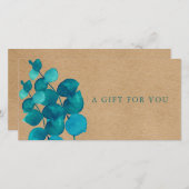 Carte Élégant Rustique Eucalyptus Feuille certificat cad (Devant / Derrière)