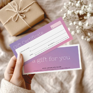 Carte ELEGANT salon de beauté affaires violet pink ombre