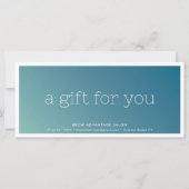 Carte ELEGANT salon de beauté d'affaires bleu mint ombre (Dos)