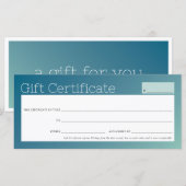 Carte ELEGANT salon de beauté d'affaires bleu mint ombre (Devant / Derrière)