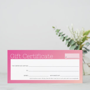 Carte ELEGANT salon de beauté d'affaires joli pink ombre