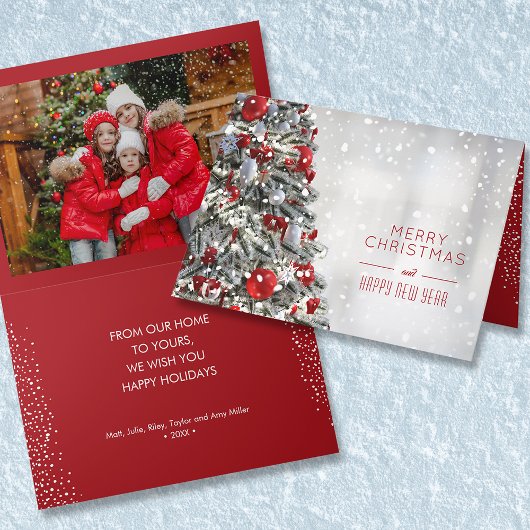 Carte Élégant sapin de Noël Plié Photo