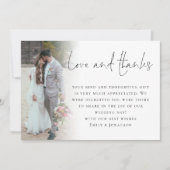 Carte Élégant Script 6 Photos Mariage Love Merci (Devant)