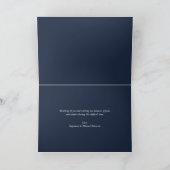 Carte Élégant Script Bleu Blanc Condoléances Sympathie (Intérieur)