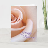 Carte Élégant Script Boho Rose Rose Bleu Joyeux Annivers (Devant)