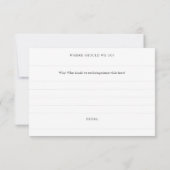 Carte Elégant Script Conseils Idées de voyage (Dos)