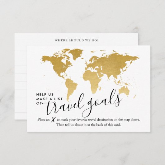 Carte Elégant Script Conseils Idées de voyage (Devant / Derrière)