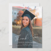 Carte Élégant script diplômé de la photographie merci (Devant)