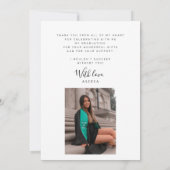 Carte Élégant script diplômé de la photographie merci (Dos)