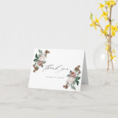 Carte Élégant Script Floral Baptism Merci (Fleur jaune)