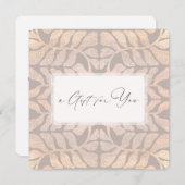 Carte Élégant Script Leaf Motif certificat cadeau (Devant / Derrière)