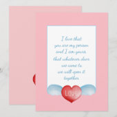 Carte Élégant Script Love Heart Holiday Card (Devant / Derrière)