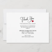 Carte Élégant script manuscrit | Nouveau Merci bébé (Dos)