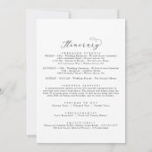 Carte Élégant Script Mariage Bienvenue Lettre & Itinérai (Dos)