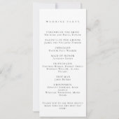 Carte Élégant Script minimal Noir White Wedding Programm (Dos)