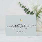 Carte Élégant Script moderne Gold Heart Certificat cadea (Debout devant)