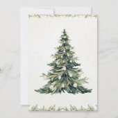 Carte Elegant Script Non Photo Christmas Tree Watercolor (Devant)