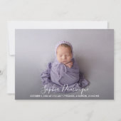 Carte Élégant Script Photo Collage Annonces de naissance (Devant)