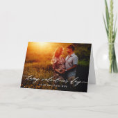 Carte Élégant Script Saint Valentin Photo Overlay (Devant)