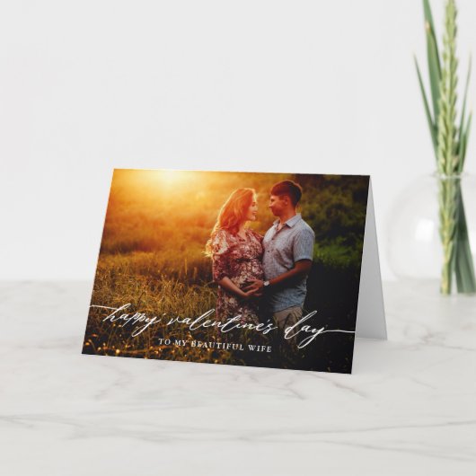 Carte Élégant Script Saint Valentin Photo Overlay (Devant)