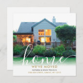 Carte Élégant Script Script Nouveau Home Photo Faire-par (Devant / Derrière)