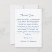 Carte Elegant Script Simple Funeral Photo Thank You Card (Dos)