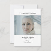 Carte Elegant Script Simple Funeral Photo Thank You Card (Devant)