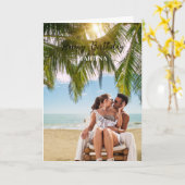 Carte Élégant Script Simple Photo personnalisée Joyeux a (Fleur jaune)