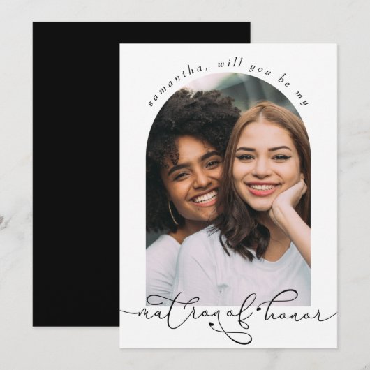 Carte Élégant Serez-vous mon chef d'honneur Photo (Devant / Derrière)