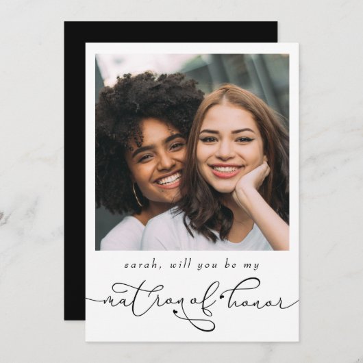 Carte Élégant Serez-vous mon chef d'honneur Photo (Devant / Derrière)