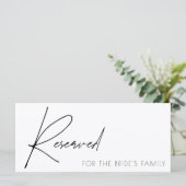 Carte Élégant signe Mariage réservé (Debout devant)