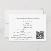 Carte Elegant Silver and Black Grad Party enclosure (Dos)