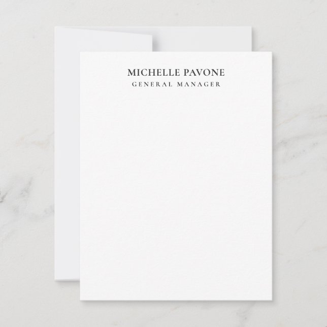 Carte Élégant Simple Blanc & Noir Professionnel (Devant)