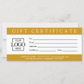 Carte Elegant Simple Custom Business Gift Certificate wi (Devant)