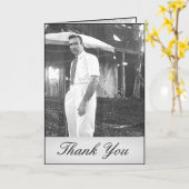 Carte Elégant simple Funéraire noir blanc Merci (Fleur jaune)