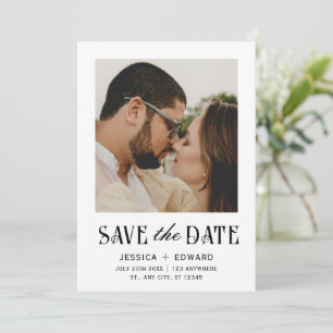 Carte Élégant Simple Moderne Minimal Script Photo Chic