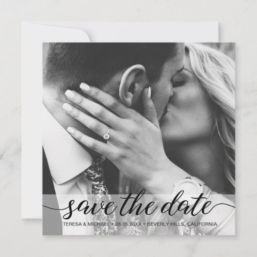 Carte Élégant Simple Photo Save the Date Mariage (Devant)