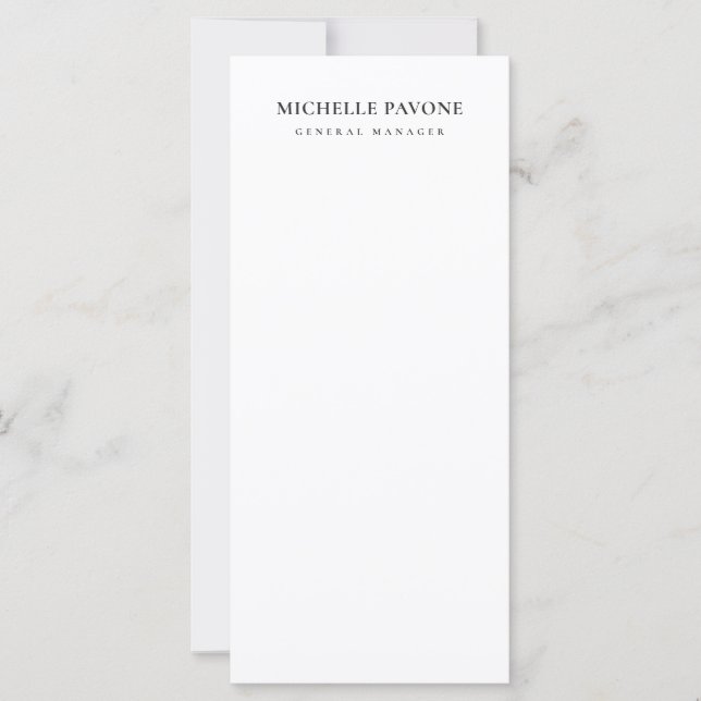 Carte Élégant Simple Professionnel Noir & Blanc (Devant)