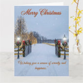 Carte Elegant Snow Serene Christmas Design (Fleur jaune)