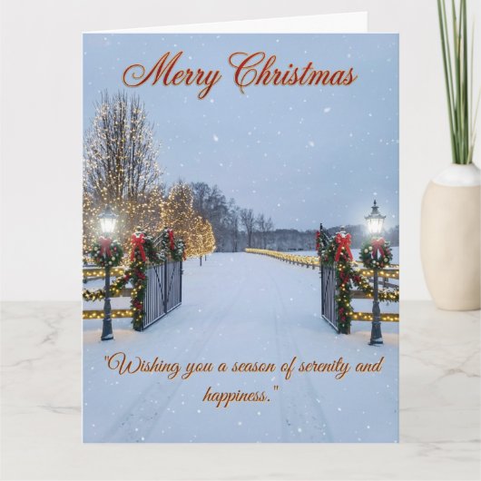 Carte Elegant Snow Serene Christmas Design (Devant)