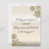 Carte Élégant Snowflakes Gold Photo Joyeux Noël (Dos)