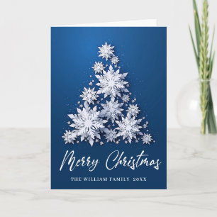 Carte Élégant Snowflakes Noël Salutation vacances