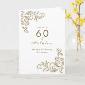 Carte Elégant soixante et fabuleux anniversaire de parch (Fleur jaune)