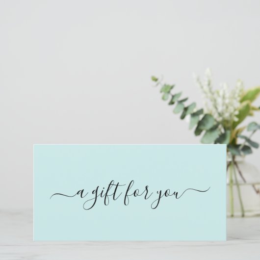 Carte Élégant Spa simple Turquoise Turquoise Certificat (Debout devant)