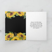 Carte Elegant Sunflowers and Foliage Birthday Party (Intérieur)