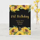 Carte Elegant Sunflowers and Foliage Birthday Party (Fleur jaune)